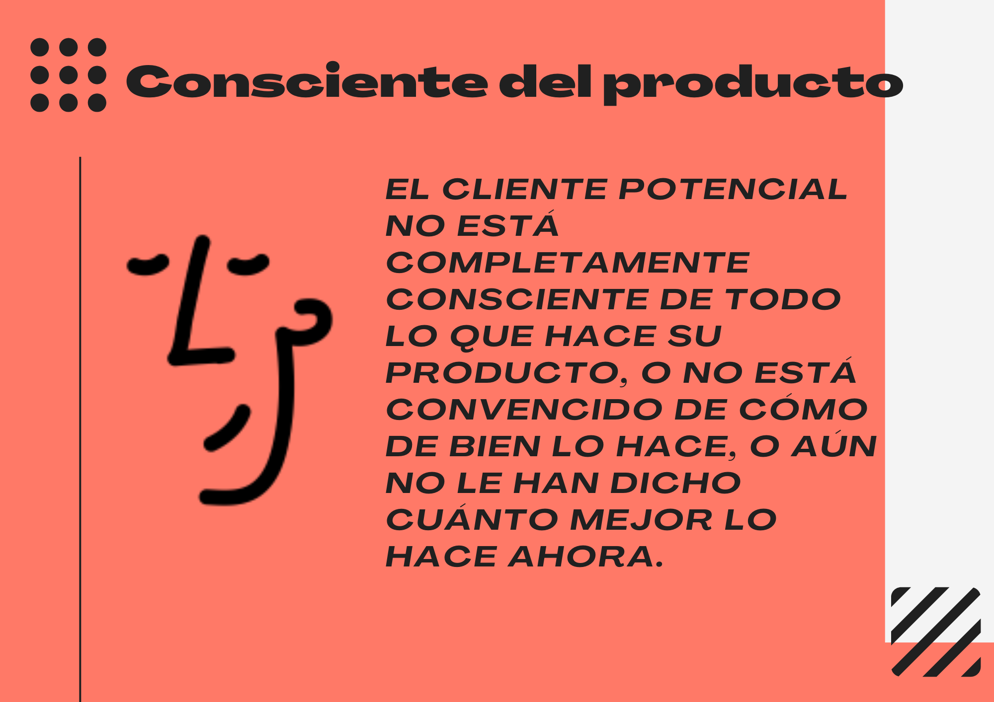  5 fases de consciencia de un cliente potencial: Consciente del producto