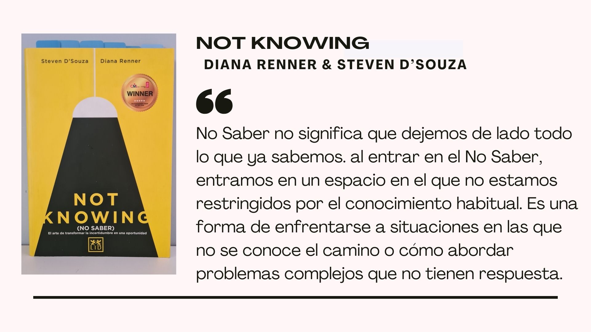 Cita libro Not Knowing