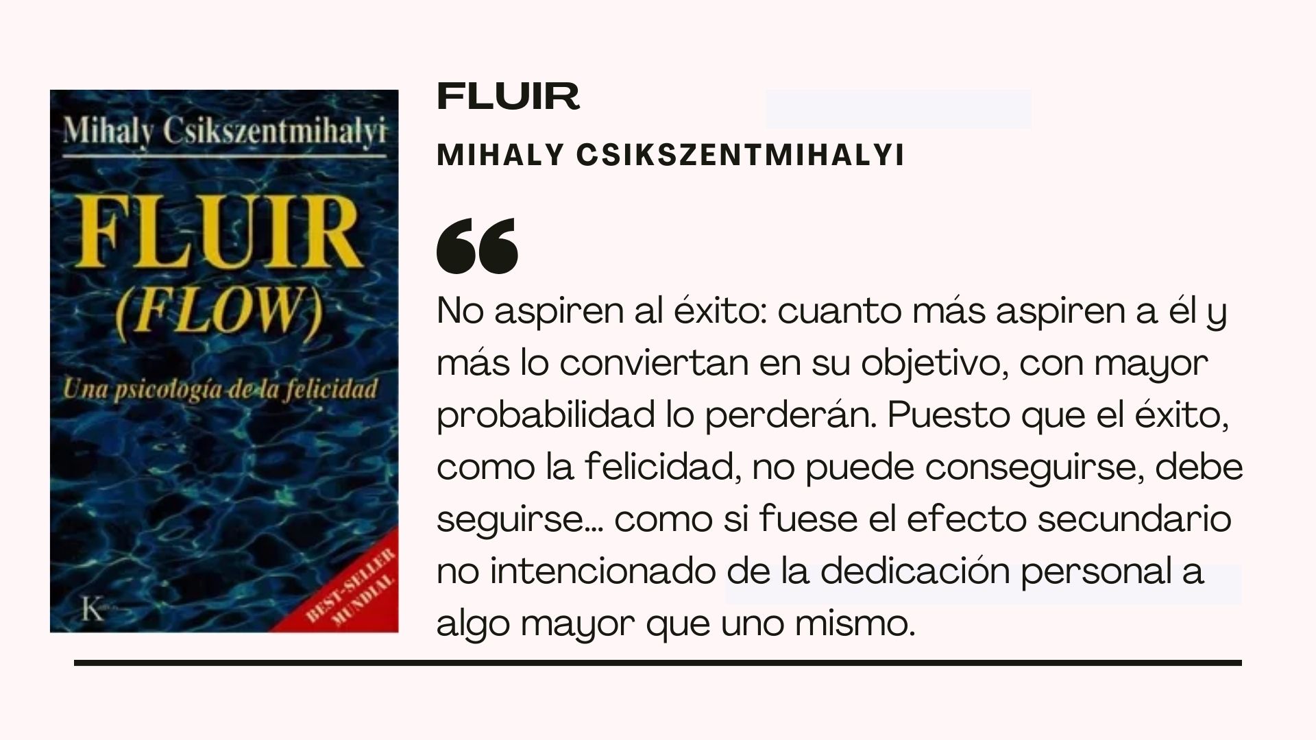 Cita sobre el libro Fluir