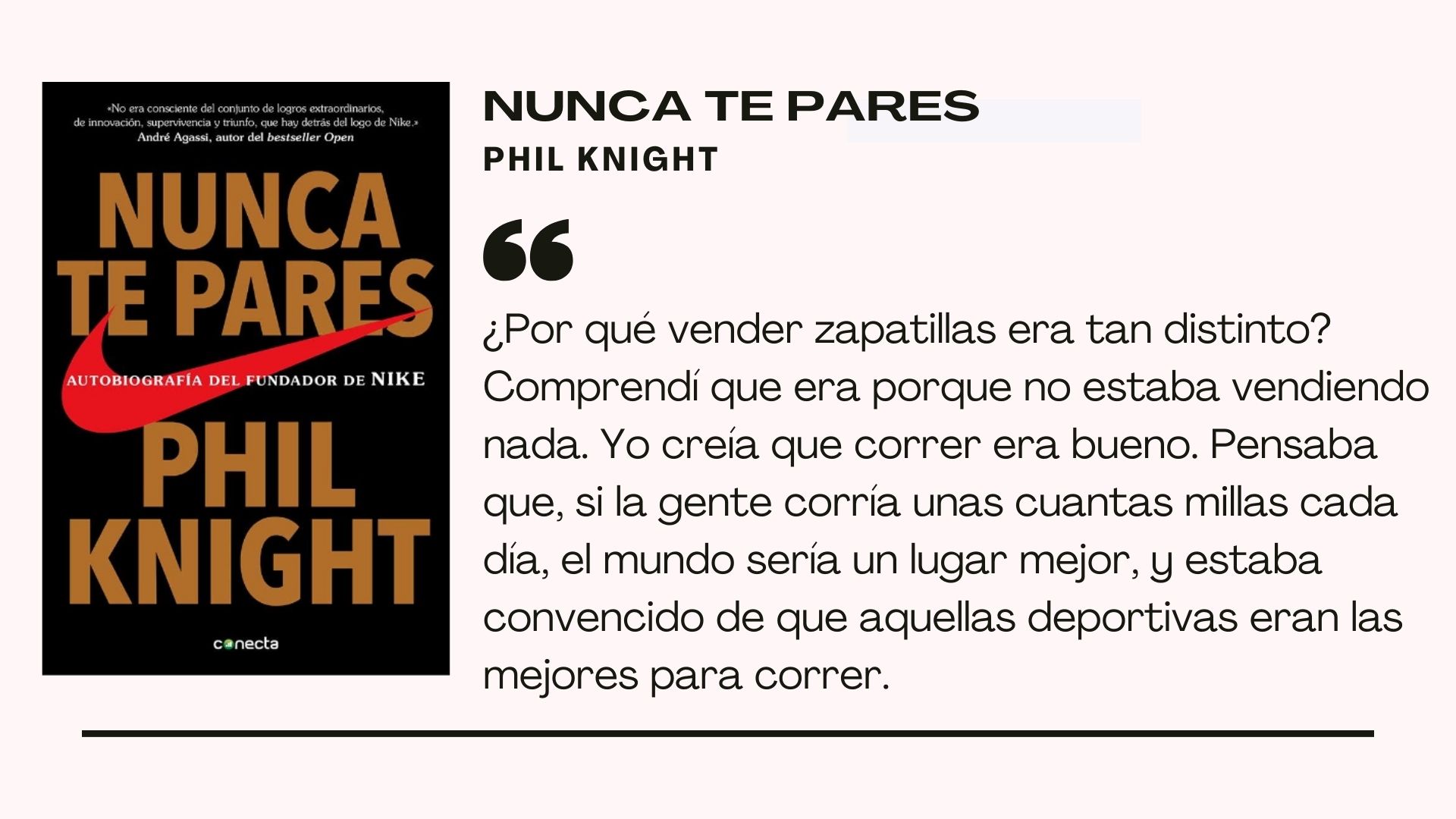 Cita sobre el libro Nunca te Pares