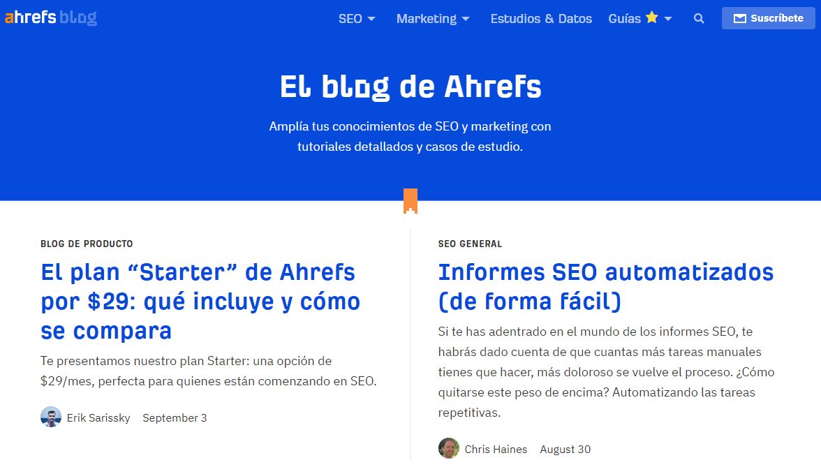 El blog de Ahrefs