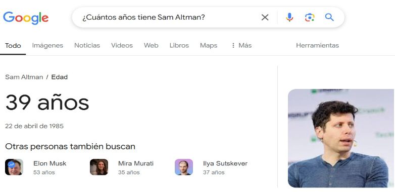 Pantallazo de Sam Altman, edad